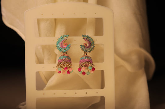 TheLyvian Royal Paisley Jhumka Earrings