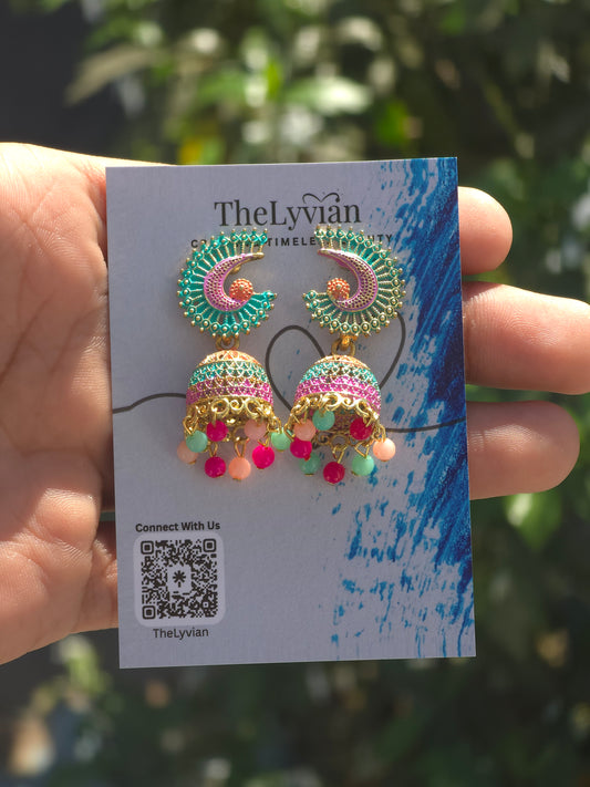 TheLyvian Royal Paisley Jhumka Earrings